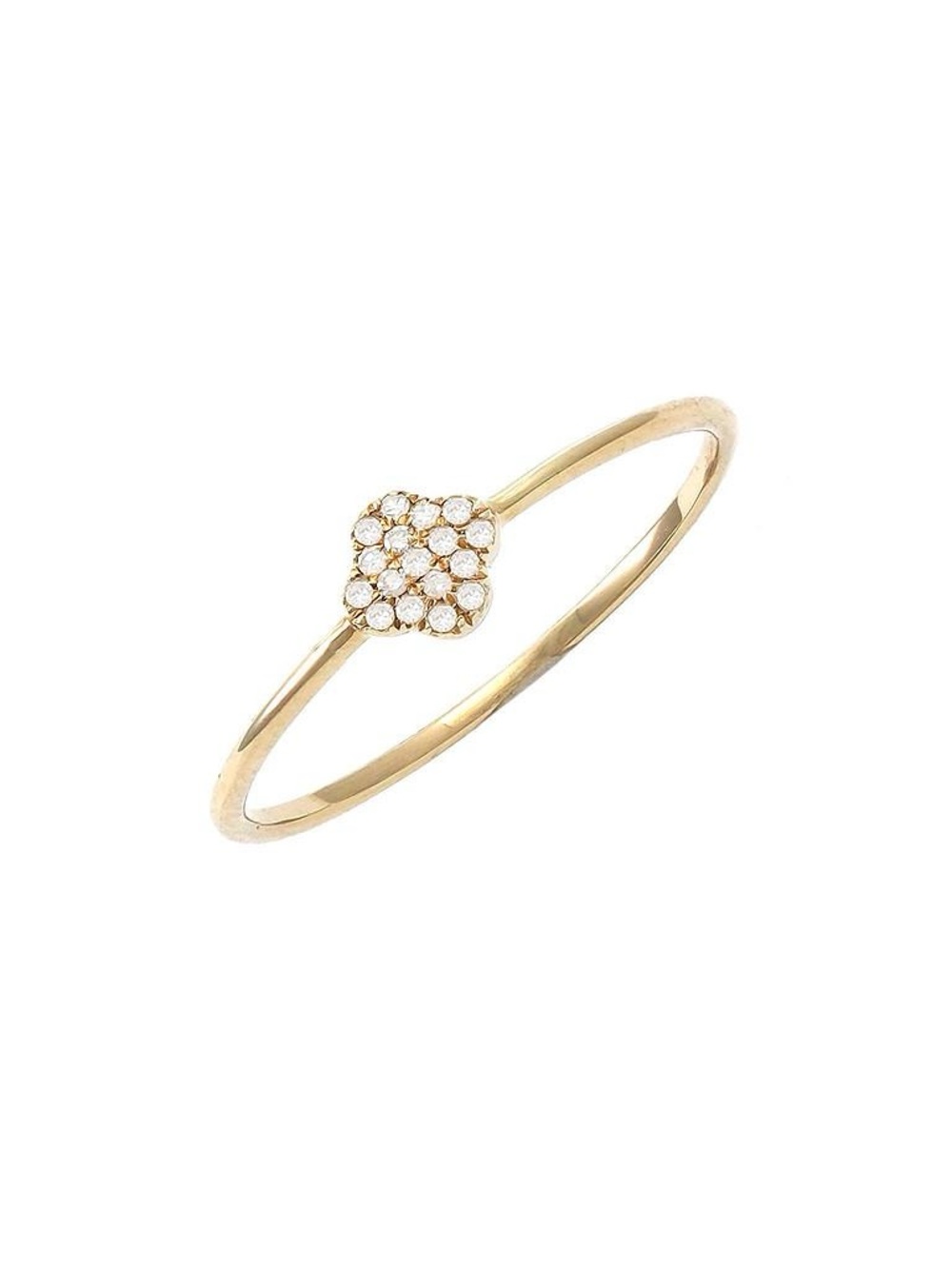 14K Real Solid Yellow Gold Single Cut Pavé Natural Diamond Ring 0.05ctw Size 6.5